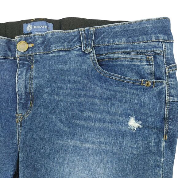 Democracy "Ab"solution Capri Women's Blue Denim Jeans Size 24W EUC - Picture 6 of 14